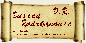 Dušica Radokanović vizit kartica